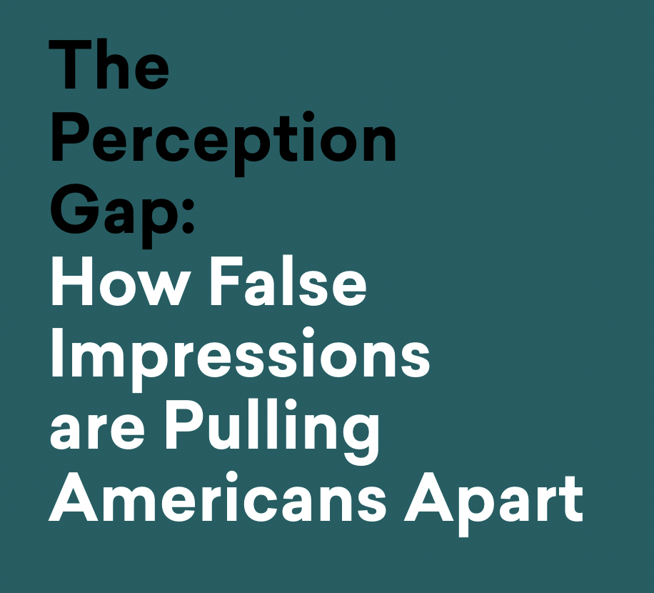 Cover titled 'The Perception Gap: How False Impressions are Pulling Americans Apart'