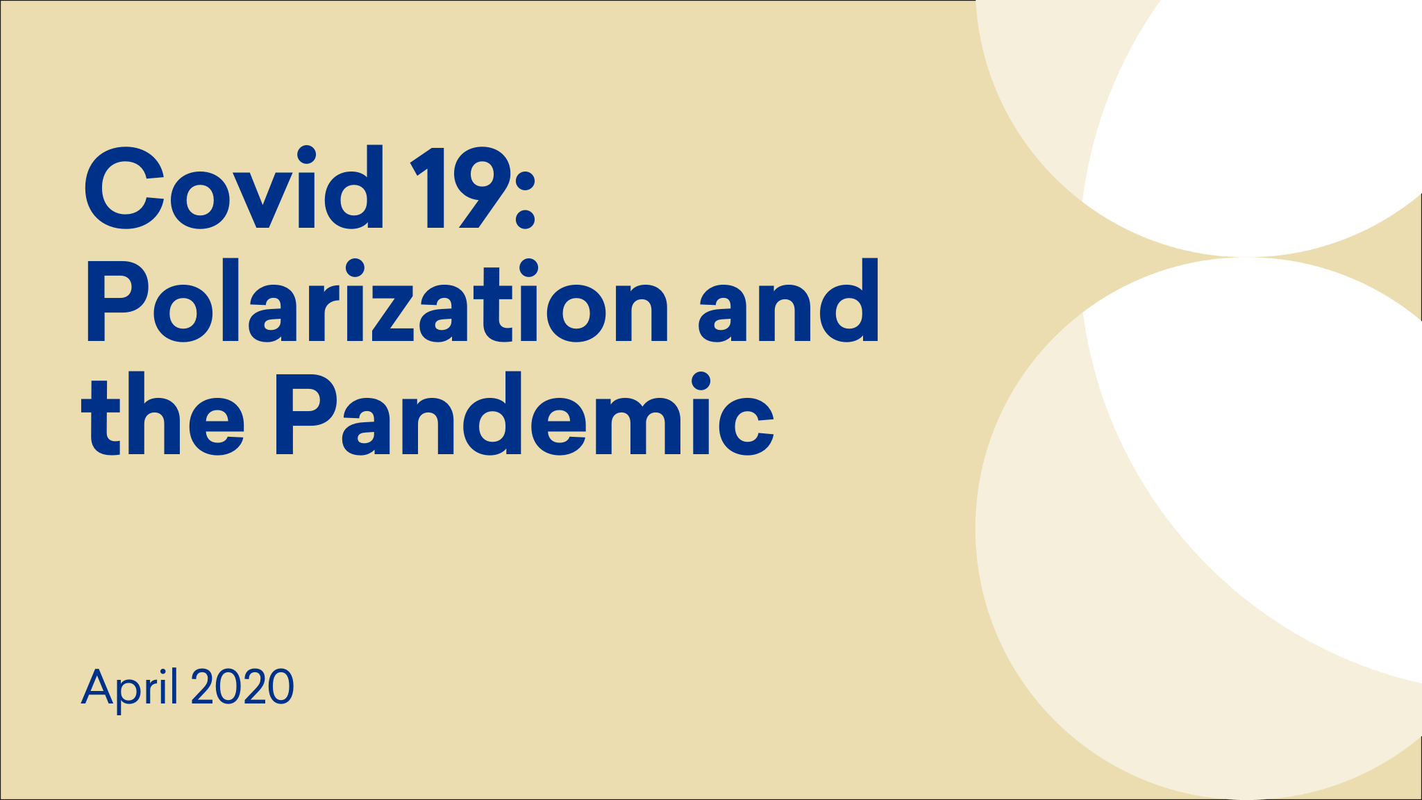 Cover titled 'Covid 19: Polarization and the Pandemic in the US'