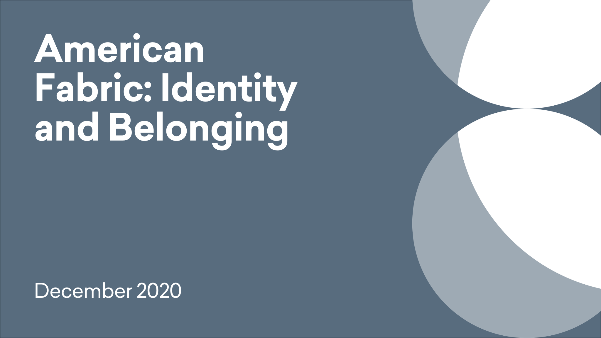 Cover titled 'American Fabric: Identity and Belonging'