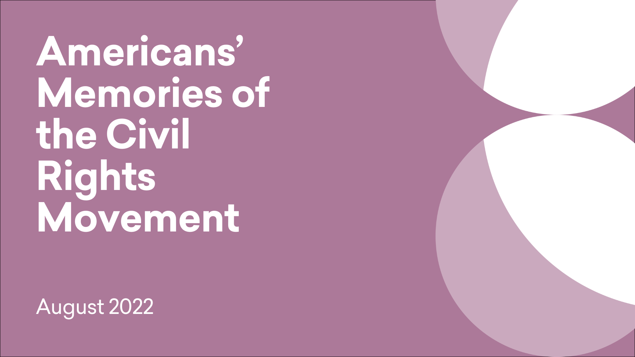 Cover titled 'Americans' Memories of the Civil Rights Movement'