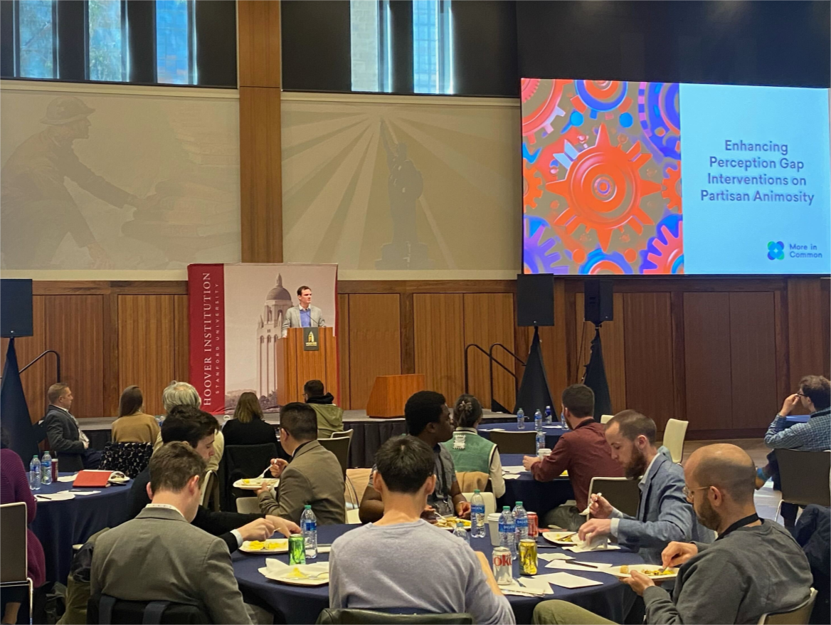 Stephen Hawkins, More in Common’s Global Director of Research, presented our findings at the Polarization Research Lab’s annual conference to an audience of academics and experts in the field of polarization.   